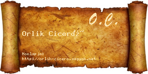 Orlik Ciceró névjegykártya